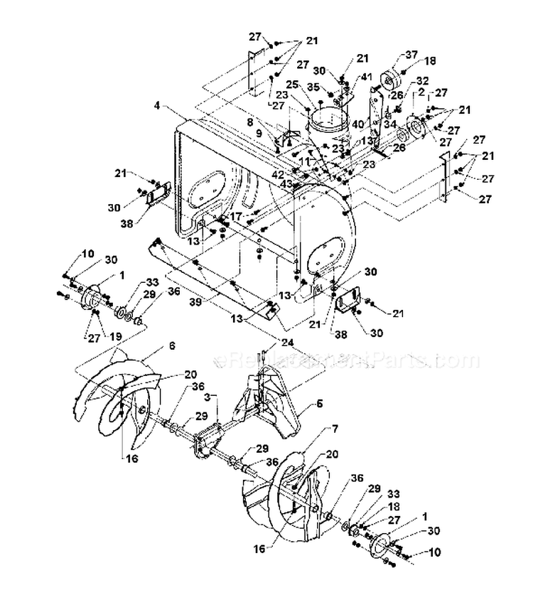 Page A Diagram and Parts List for 317E663H401 1997 Yard Man Snow Blower